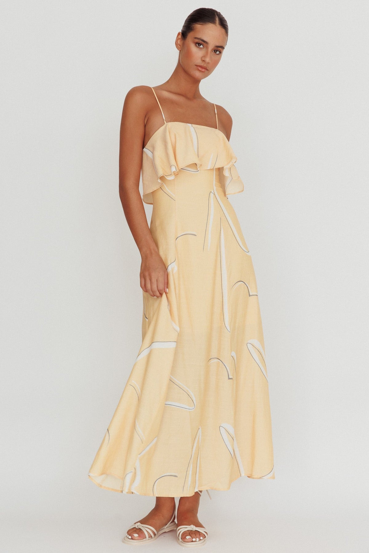 Cressida Line Ruffle Maxi Dress Mango