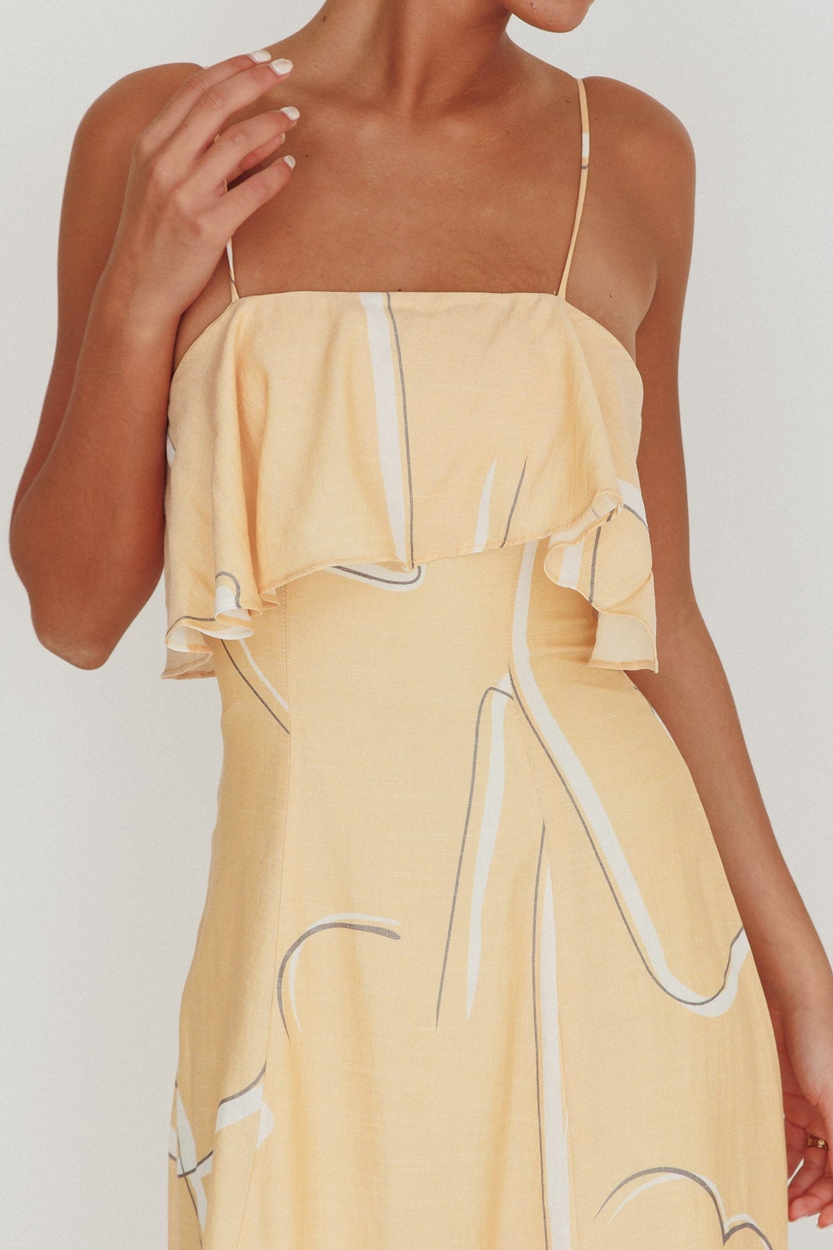 Cressida Line Ruffle Maxi Dress Mango