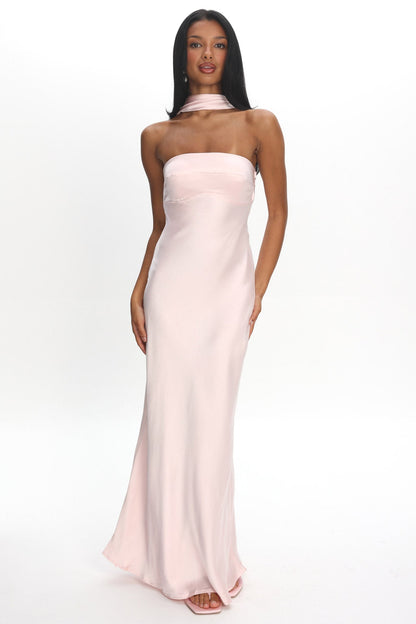 Damsel Reverse Halter Maxi Dress Blush