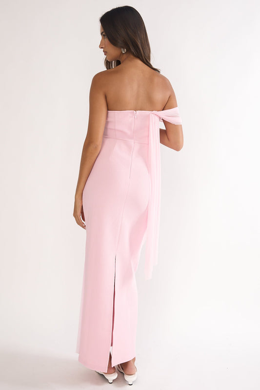 Chiavari Waist Drape Maxi Dress Pink