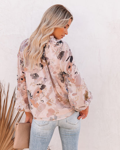 English Garden Embroidered Metallic Blouse