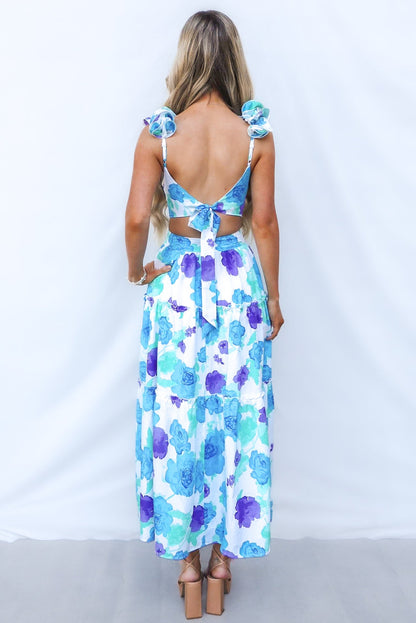Giselle Maxi Dress - Blue Floral