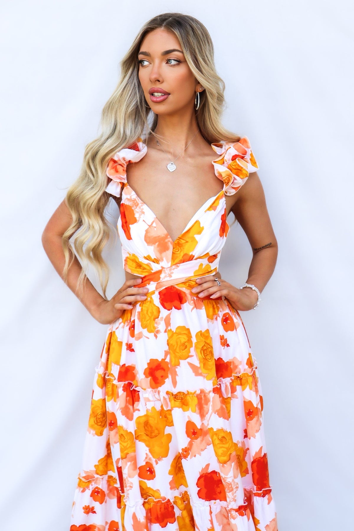 Giselle Maxi Dress - Orange Floral