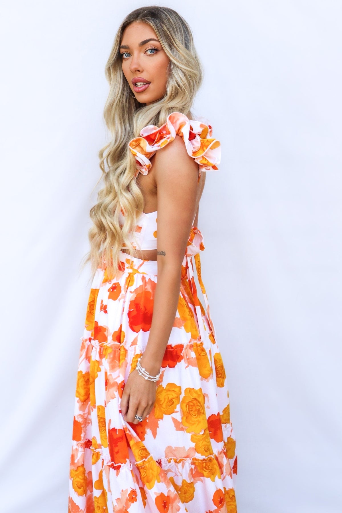 Giselle Maxi Dress - Orange Floral