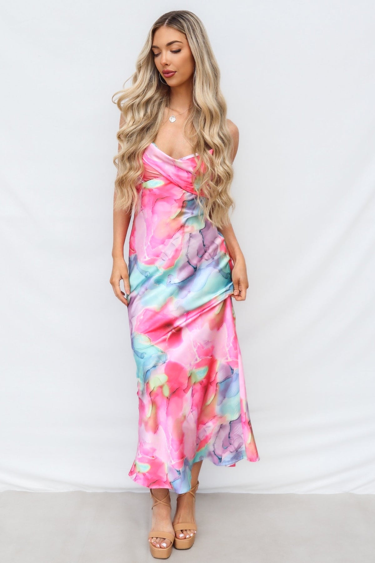 Hattie Maxi Dress - Pink Multi