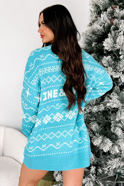 "Shine & Sparkle" Oversized Sweater (Sky Blue)