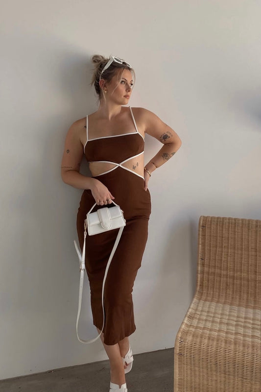 Belissa Midi Dress - Chocolate