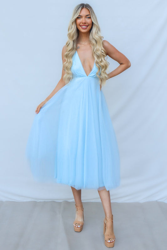 Juliette Midi Dress - Baby Blue