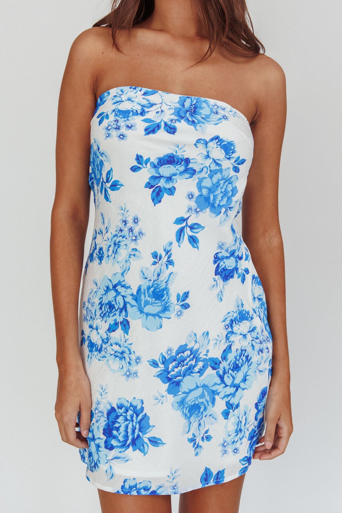 Sorbet Strapless Mini Dress Blue