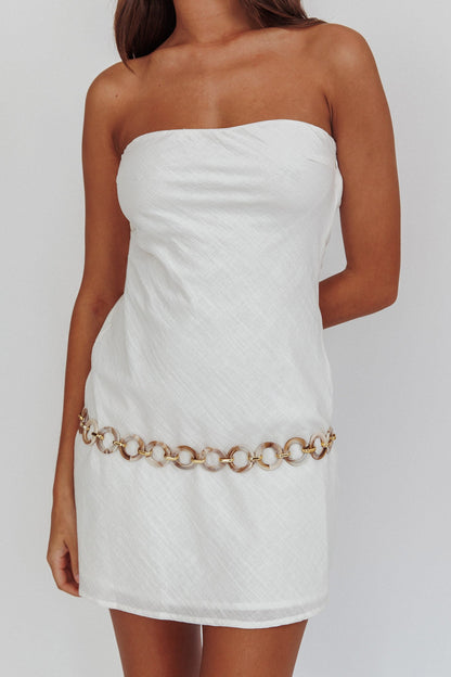Sorbet Strapless Mini Dress White