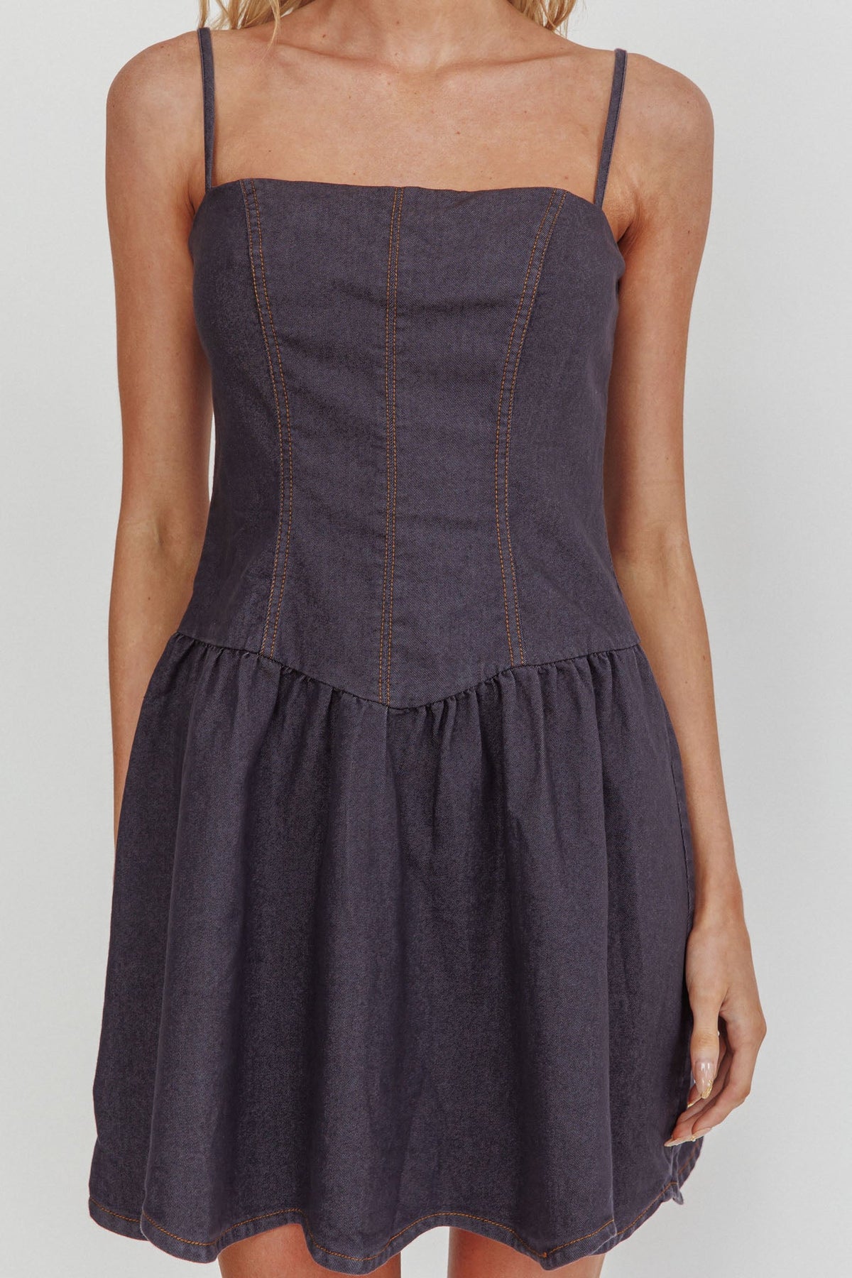 Jorena A-Line Mini Dress Graphite