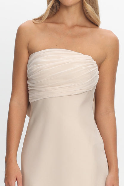 Iyeciz Strapless Maxi Dress Champagne
