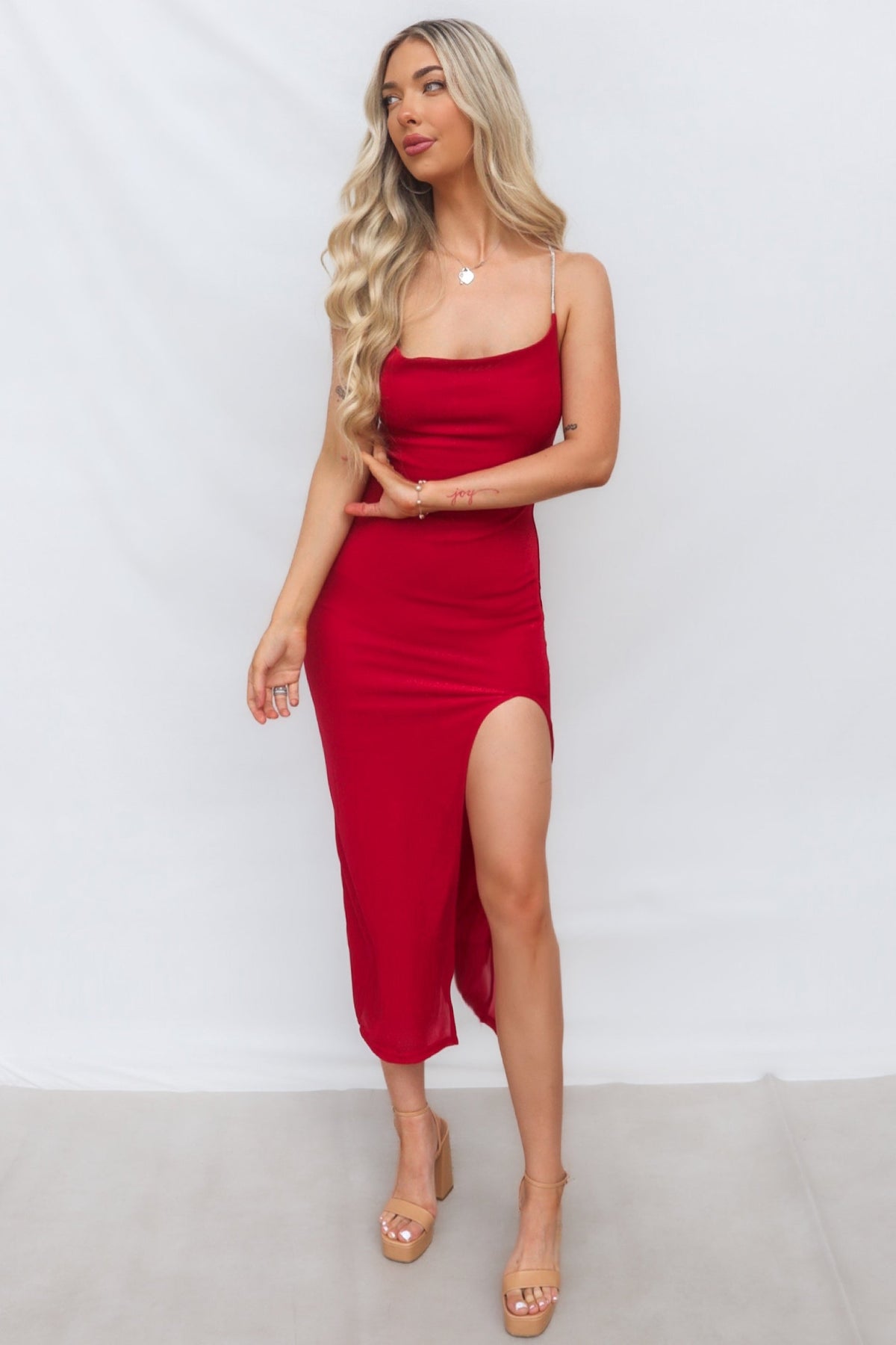 Marzia Maxi Dress - Red Shimmer