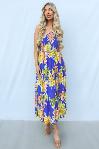 Namari Midi Dress - Blue Multi