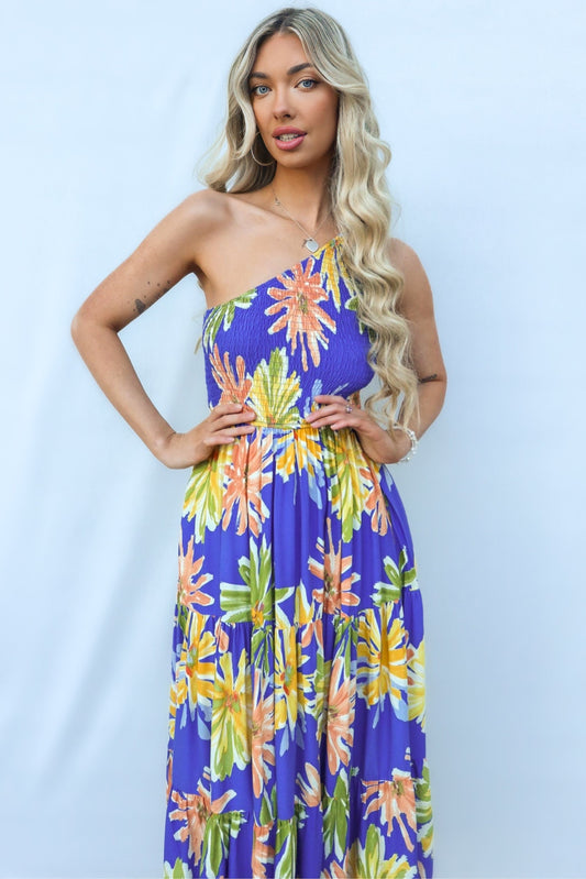 Namari Midi Dress - Blue Multi