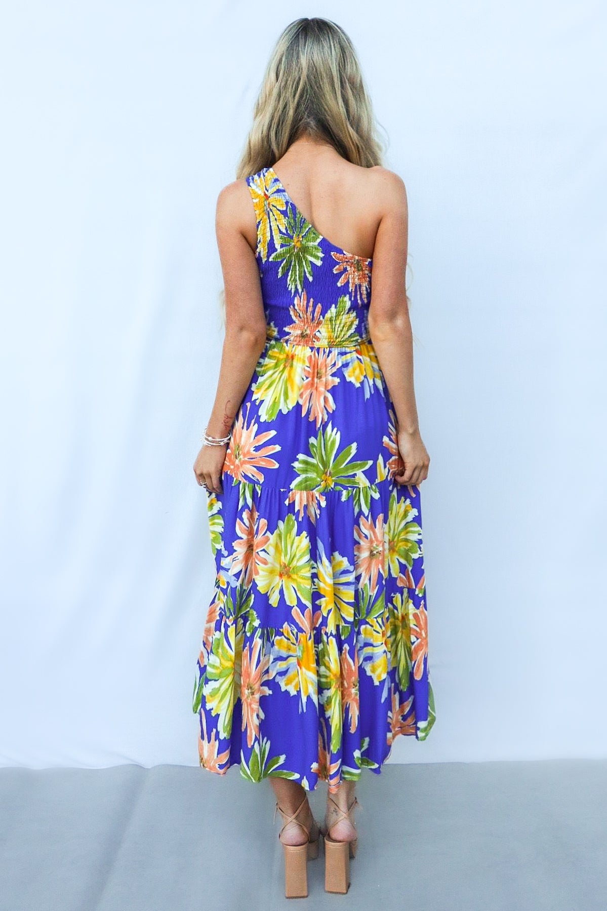 Namari Midi Dress - Blue Multi