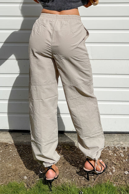 No Plot Needed Parachute Jogger Pants (Coconut Milk)