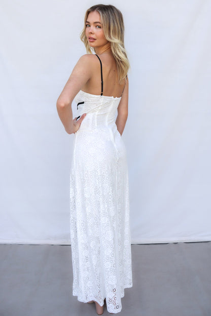 Paula Maxi Dress - White Lace