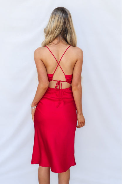 Presley Midi Dress - Red