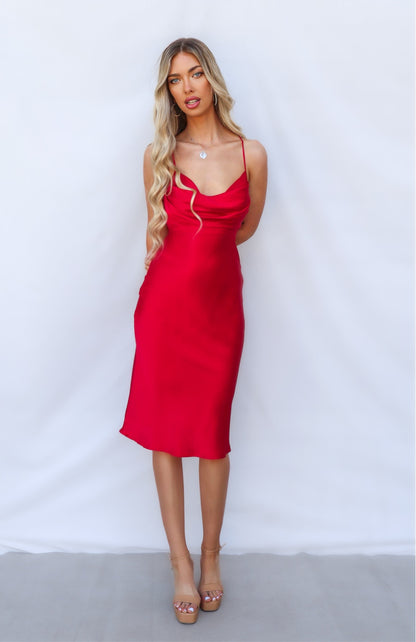 Presley Midi Dress - Red