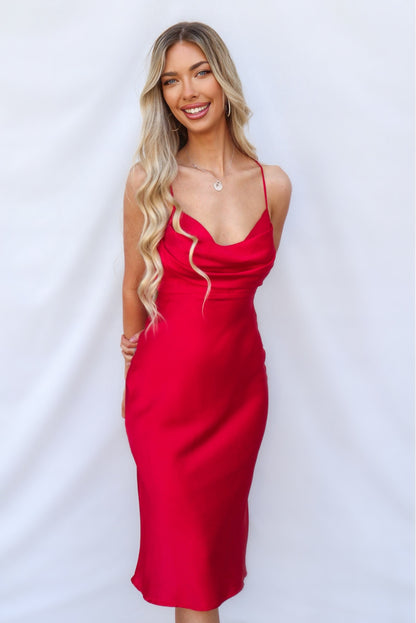 Presley Midi Dress - Red