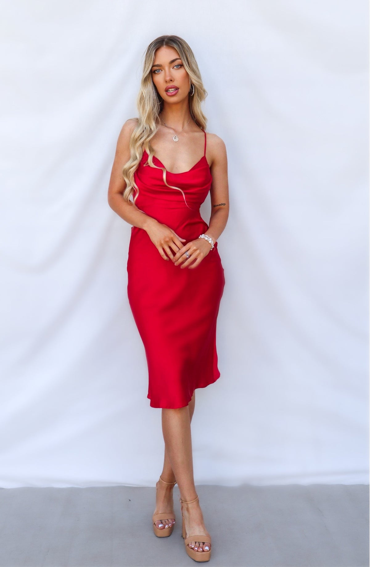 Presley Midi Dress - Red