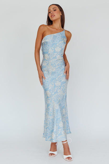 Eloah One-Shoulder Maxi Dress Blue Multi