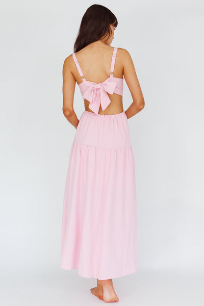 Kassi Gathered Bodice Maxi Dress Blush