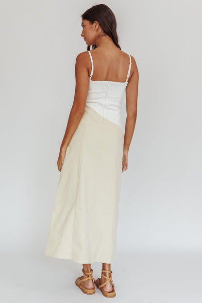 Irelia Contrast Maxi Dress White