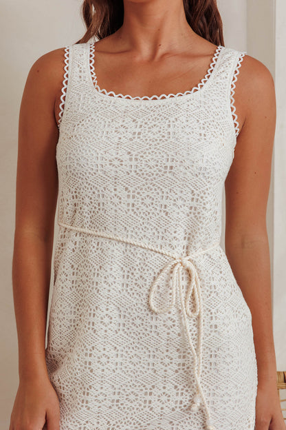 Bethenny Lace Overlay Mini Dress White