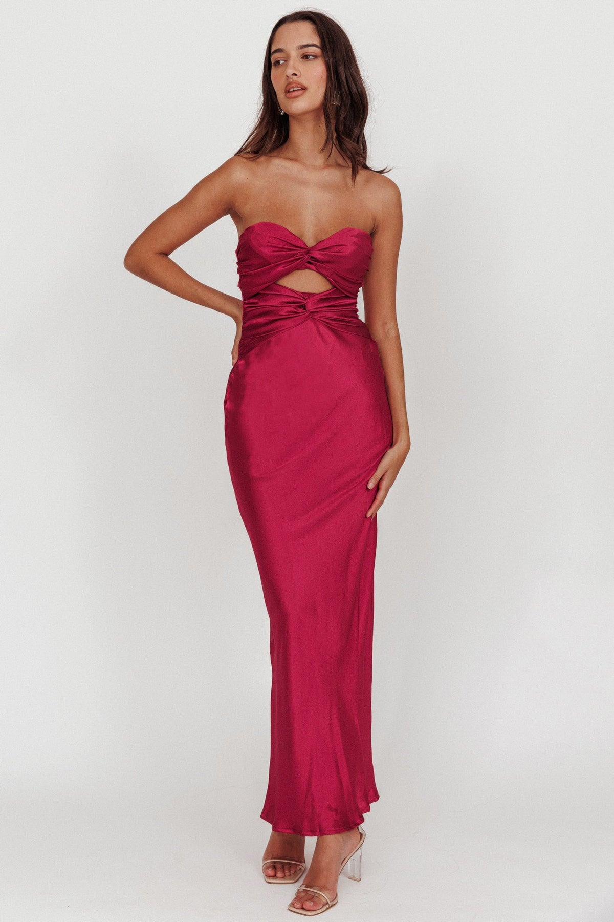 Good Impression Double Twist Maxi Dress Plum