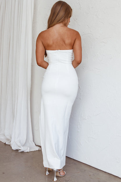 Mykonos Nights Strapless Maxi Dress White