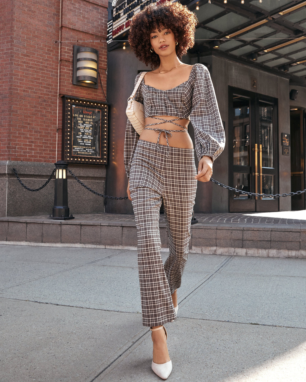 Chambers Plaid High Rise Trousers