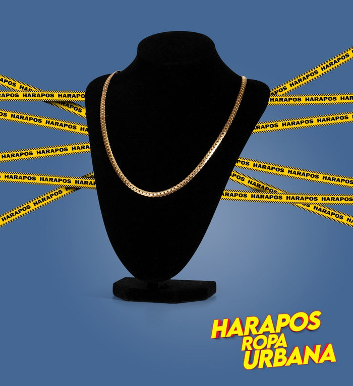 Cadena de acero Dorada rígida delgada