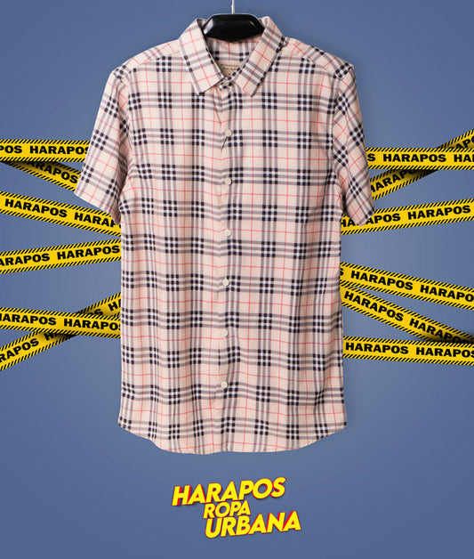Camisa burberry franjas y cuadros