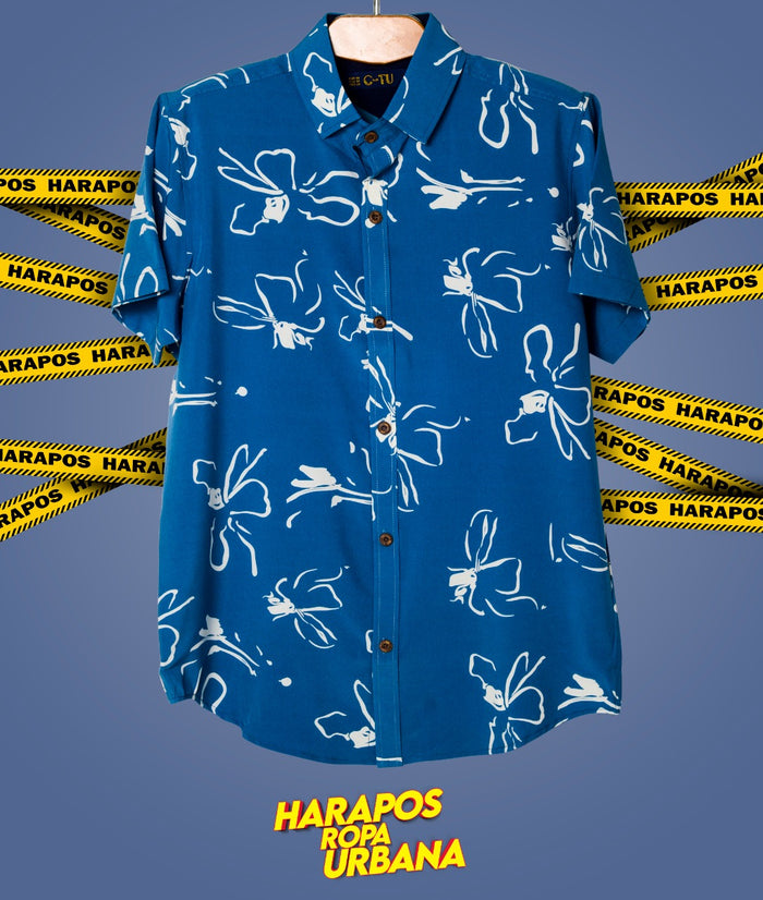 Camisa C-TU jaspeada azul