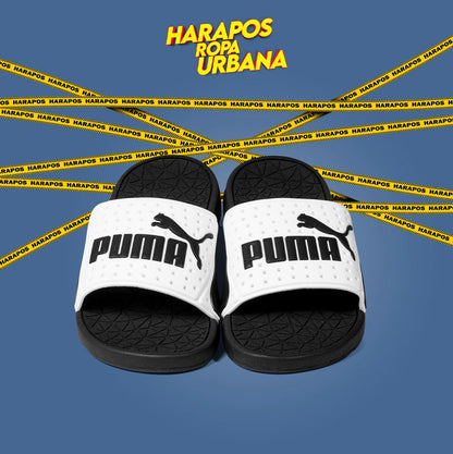 Chinela puma blanca con huecos