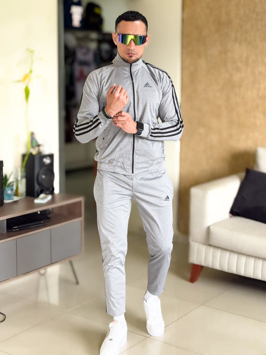 Conjunto Deportivo Adidas clasico Plomo entero