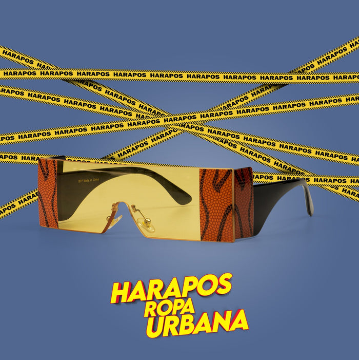 Gafas naranja transparente crakelada