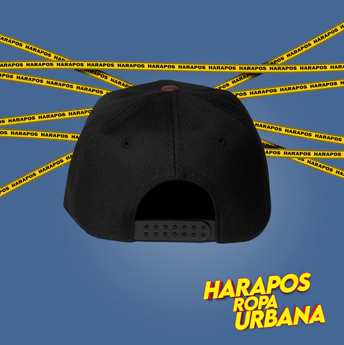 Gorra LA plana negra base cafe