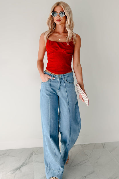 No Style Compares Lace Tank Top (Red)