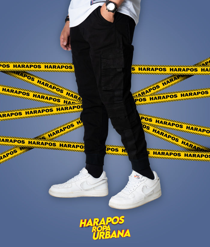 Jogger Club Black 8 bolsillos negro