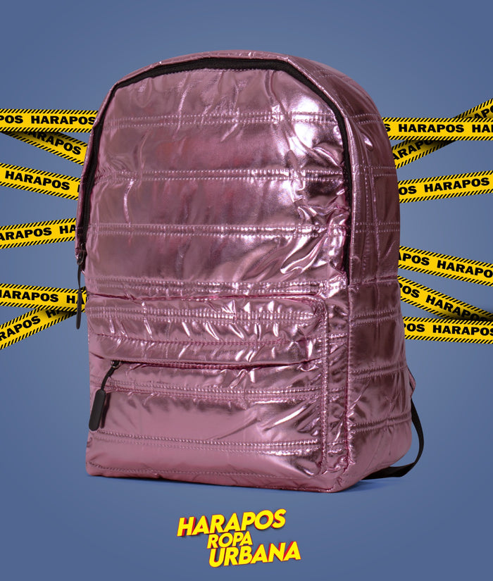 Mochila estilo acolchonada rosada