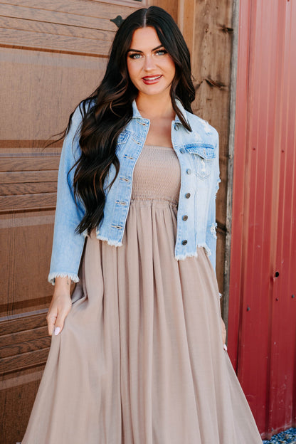 Bold By Nature Cello Distressed Denim Jacket (Light)