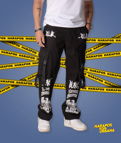 Pantalon club black pachuco negro con diseño