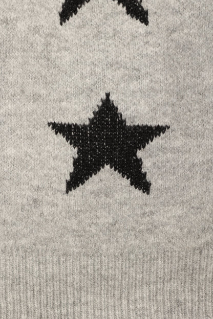 Janiyah Star Knit Sweater - Grey Black