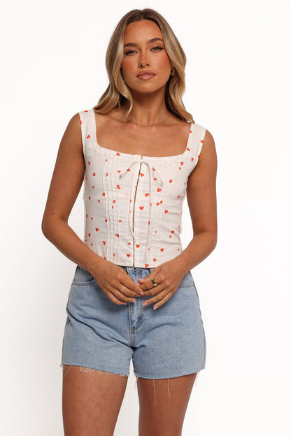 Alice Corset Top - Ditsy Heart