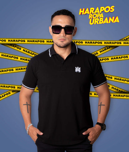 Polera amiri con cuello negra