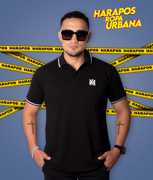 Polera amiri con cuello negra