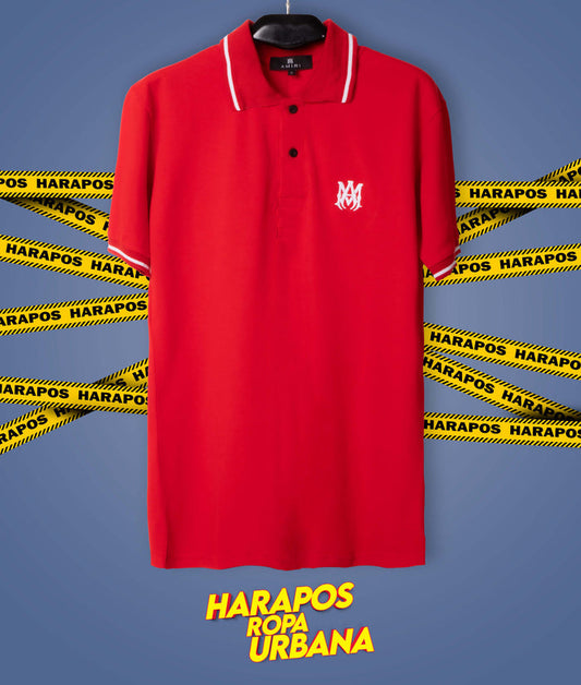Polera amiri con cuello roja
